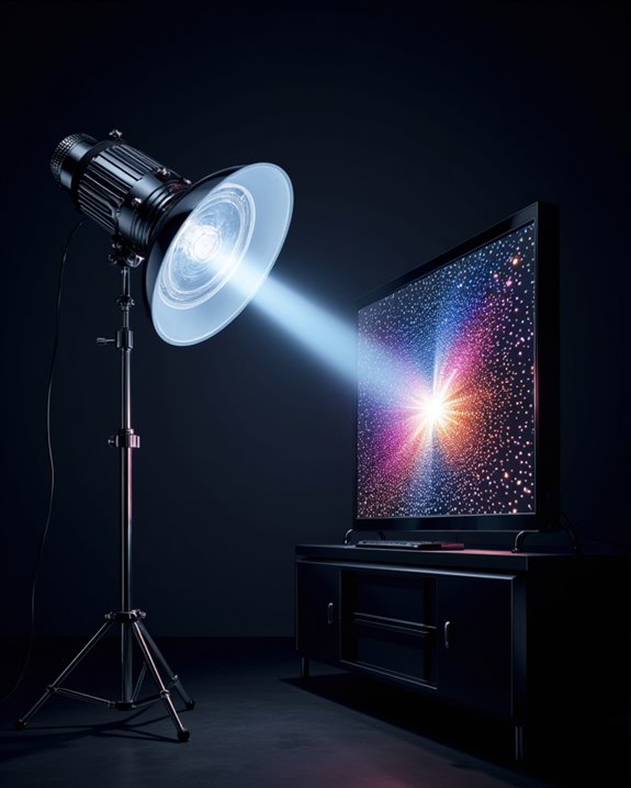 light focuses through optical components
