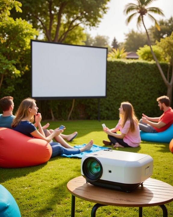 outdoor portable projector features