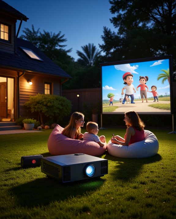 outdoor projector audio features
