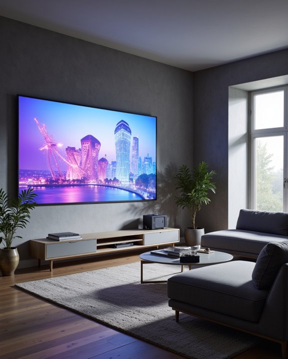 projection challenges on grey walls