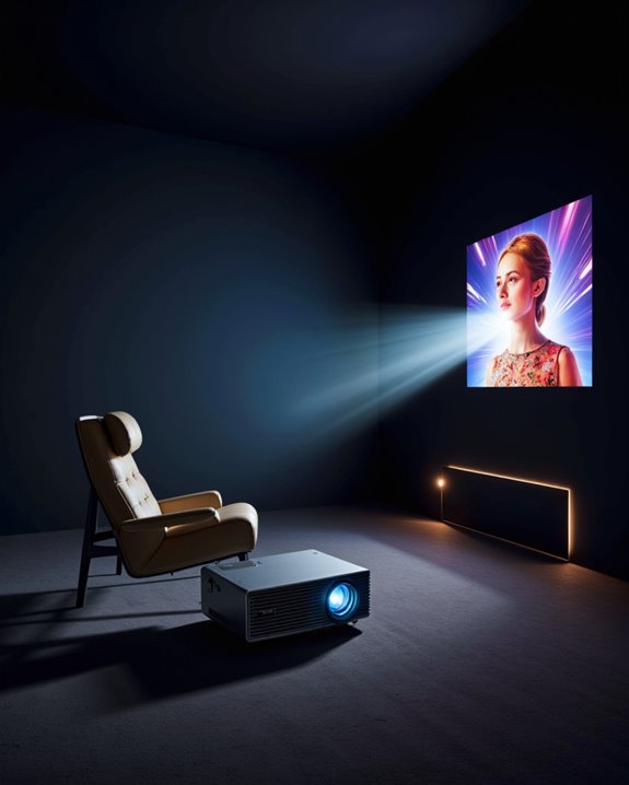 projector brightness and wall color
