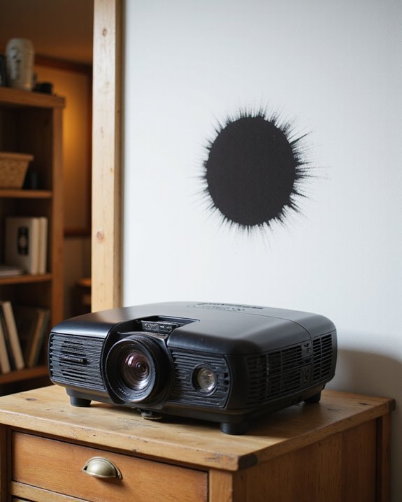 projector dark spot causes