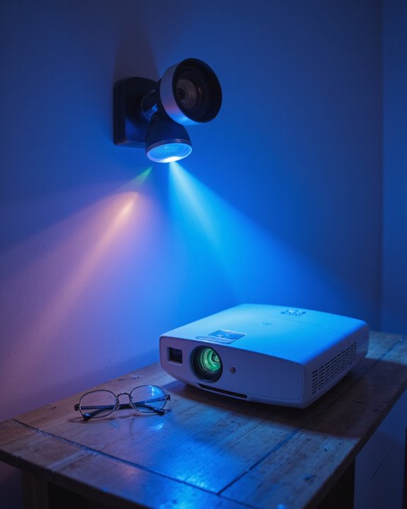 projectors blue light emission