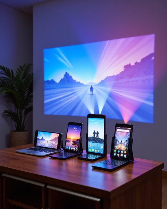 rugged projector smartphone features