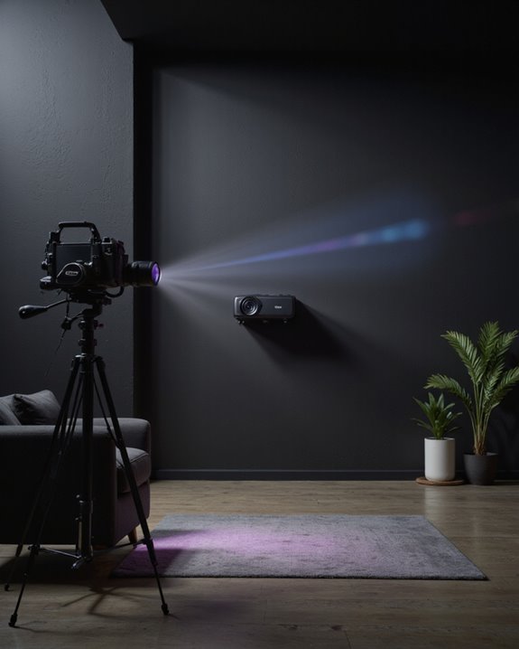 using projector on black wall